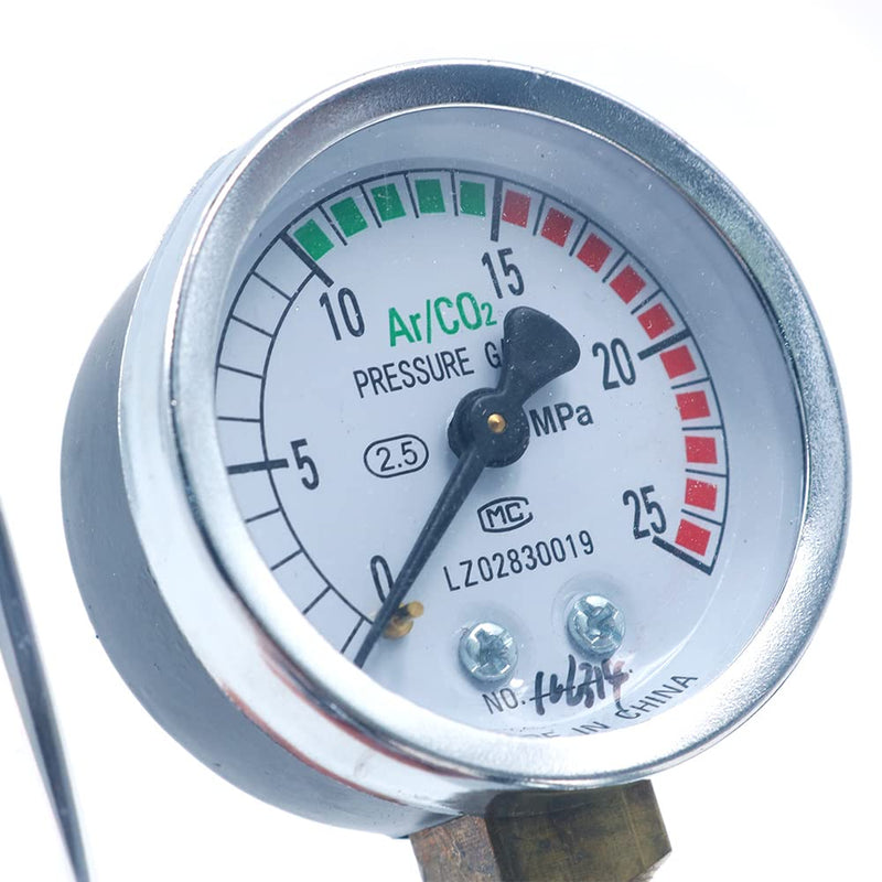 Argon Regulator Gas Reducer, MIG Mini Gas Bottle Regulator with Gauge, Welding Pressure Gauge, Argon CO2 Mig Tig Flow Meter Pressure Gauge