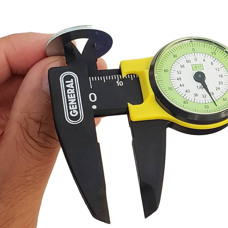 General Tools 142 Plastic Dial Caliper, 0-6" Range.01" & 1/64" Standard