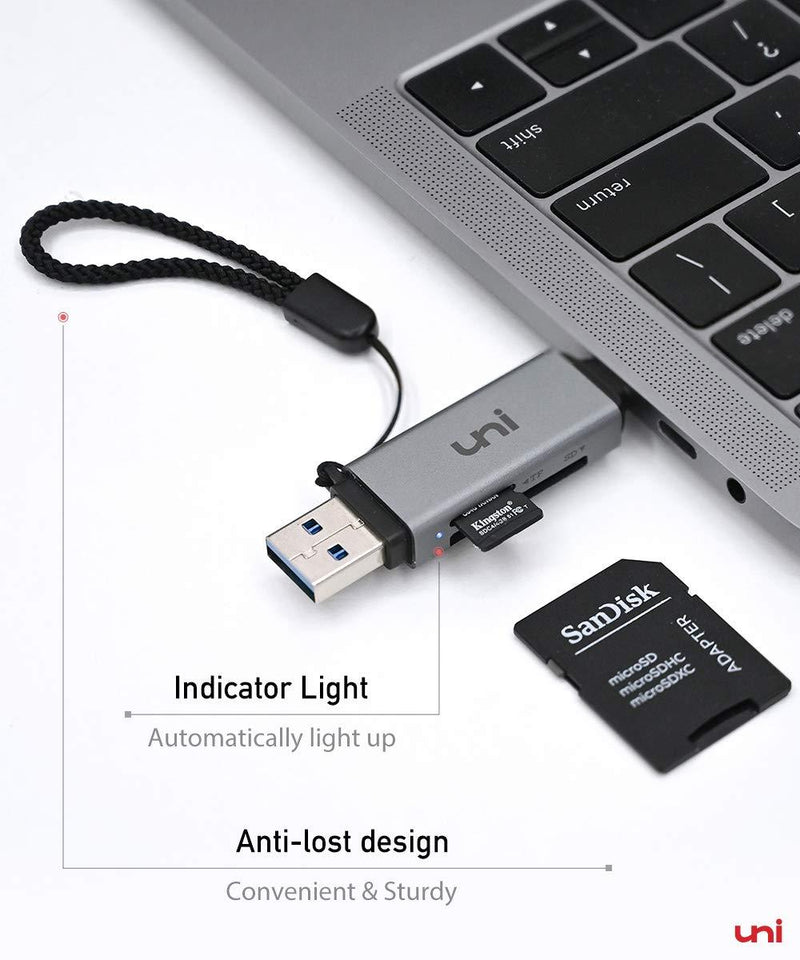 SD Card Reader, uni USB C Memory Card Reader Adapter USB 3.0, Supports SD/Micro SD/SDHC/SDXC/MMC, Compatible for MacBook Pro, MacBook Air, iPad Pro 2018, Galaxy S20, Huawei Mate 30, and More