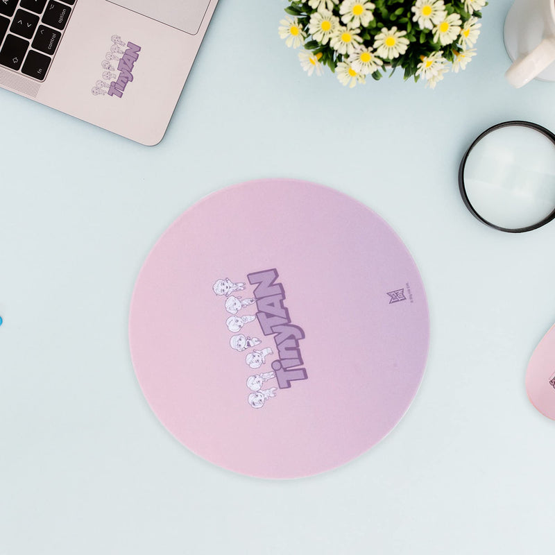 BTS Tiny Tan Bangtan Round Mouse Pads, Designed with All 7 BTS Members! (Purple) Purple