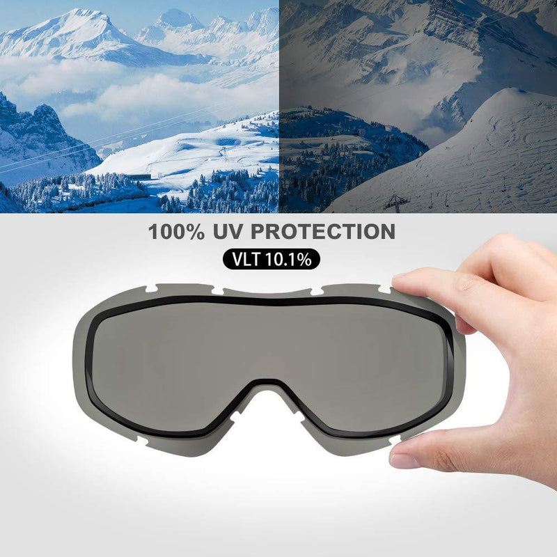OutdoorMaster Ski Goggles OTG - Over Glasses Ski/Snowboard Goggles for Men, Women & Youth - 100% UV Protection Vlt 11.5%