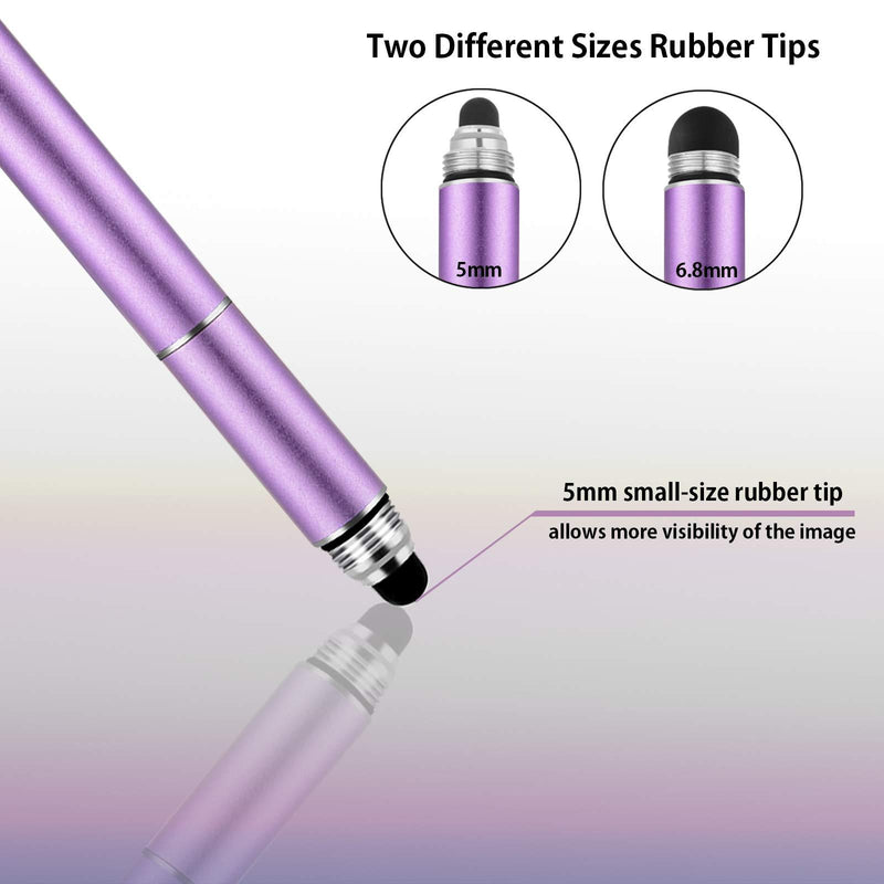 Stylus Pens for Touch Screens, Yacig Sensitivity Capacitive Stylus Pen Universal Multi-Stylus Pen for iPad iPhone Tablets Samsung Galaxy All Universal Touch Devices (Purple) Purple