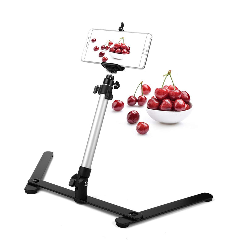 ChromLives Photo Copy Stand Pico Projector Stand with Phone Clamp Overhead Phone Mount Phone Stand Mini Tripod Adjustable Tabletop Monopod Stand Compatible with Smart-Phone Pic Projector