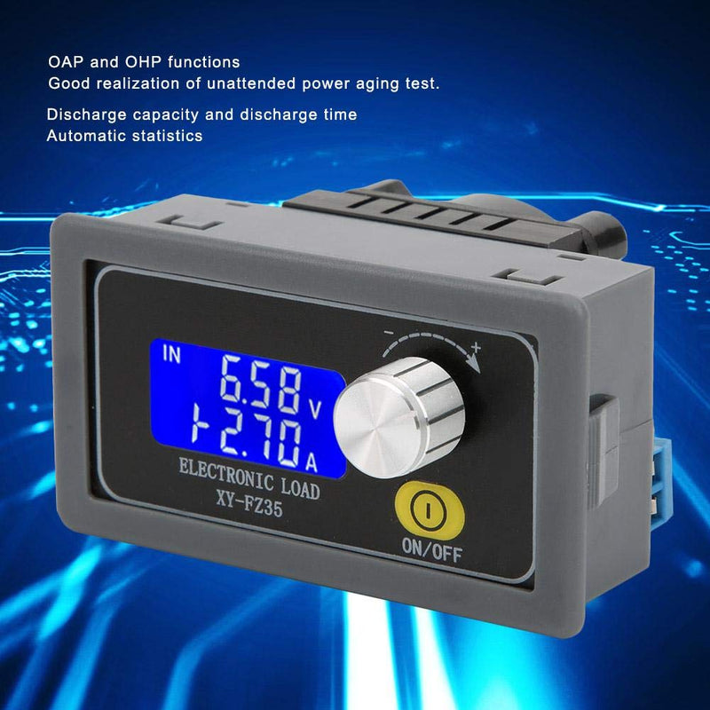 Constant Current Electronic Load Tester 5A 35W Adjustable Load Detector Battery Checker Tester Testing Tool Digital(cm: 10.00*6.00*5.00) cm: 10.00*6.00*5.00