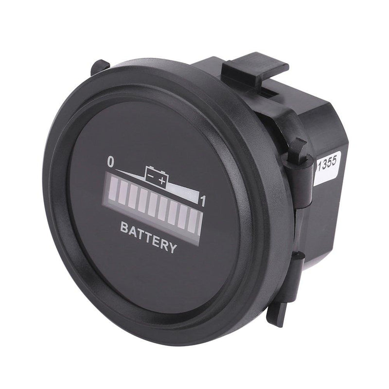 Battery Indicator LED Digital Battery Meter Indicator 12V 24V 36V 48V 72V Round Meter Gauge Charge Status Monitor Controller Tester for Carts Boat Marine Tractor Motorcycle Truck Car