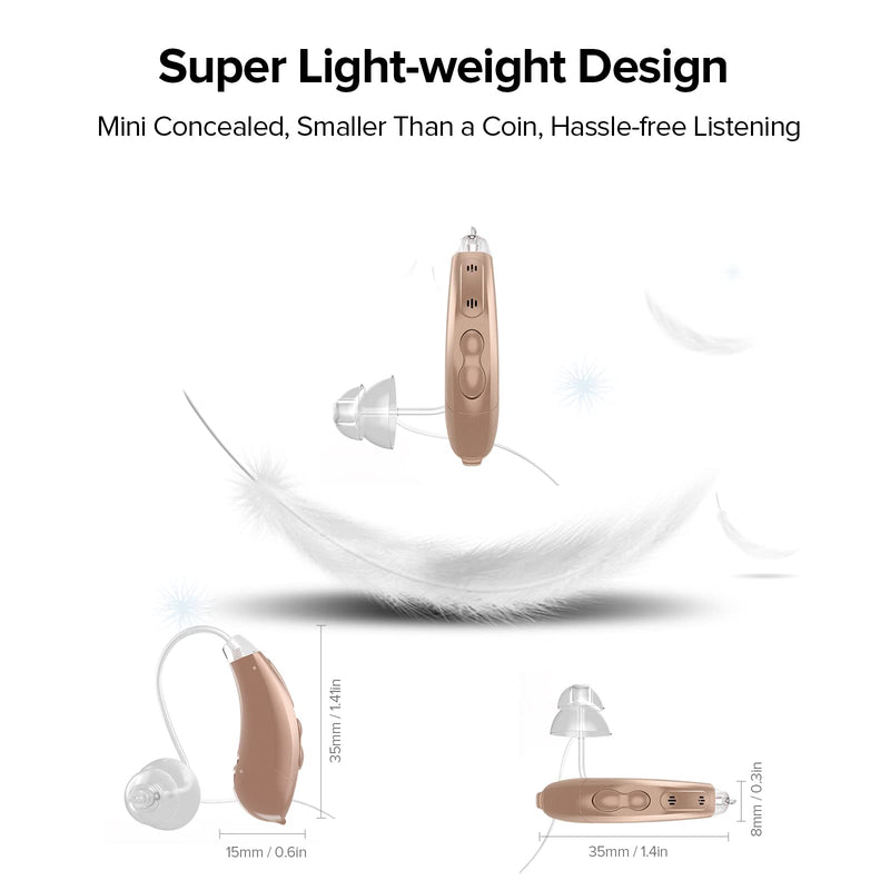 Hearing Aids, 16 Channel Digital Chip, High Fidelity Sound Quality, Noise Reduction, Feedback Cancellation, Ultra-Lightweight Hearing Amplifiers for Adults Hearing Loss (1 Pcs)