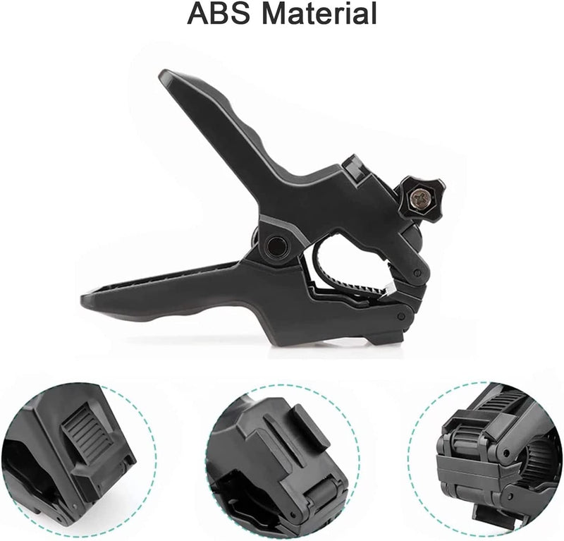 FiTSTILL Jaws Flex Clamp Mount with Adjustable Gooseneck 8-Section Compatible with Go Pro Hero 11,10. 9, 8, 7, 6, 5, 4, Session, 3+, 3, 2, 1, Max, Fusion, DJI Osmo Action Cameras