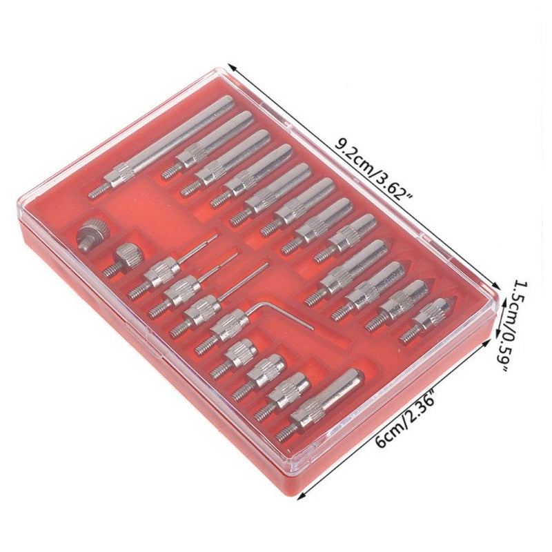 Dial Indicator Point Tip Set, 22 Pcs Pointed Tip Dial Gauge Indicator Replacement Measuring Point Tip Set with Case