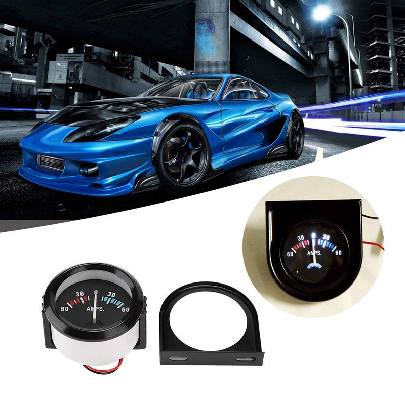 Color LED Digital Display Voltmeter,2 inch 52mm ABS Car Ammeter Voltmeter 60-0-60A AMP Gauge Meter DC 12V for Modificaton