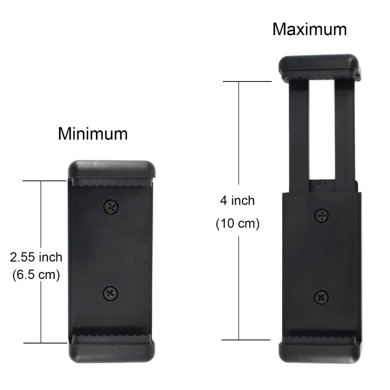 Universal Cell Phone Tripod Mount Adapter, OIMIO Phone Holder Clip Connector Head Used for Monopod Selfie Stick DSLR Travel Mini Flexible Tripod and More(2 Pack) 2pack black