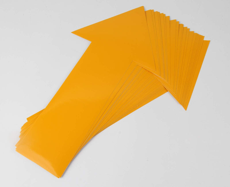 Arrow Sticker Directional Decals 12x6 Inch 24 Pack Marking Sign Removable Floor Arrows Stickers Adhesive Decal for Warehouse Event (Orange) Orange