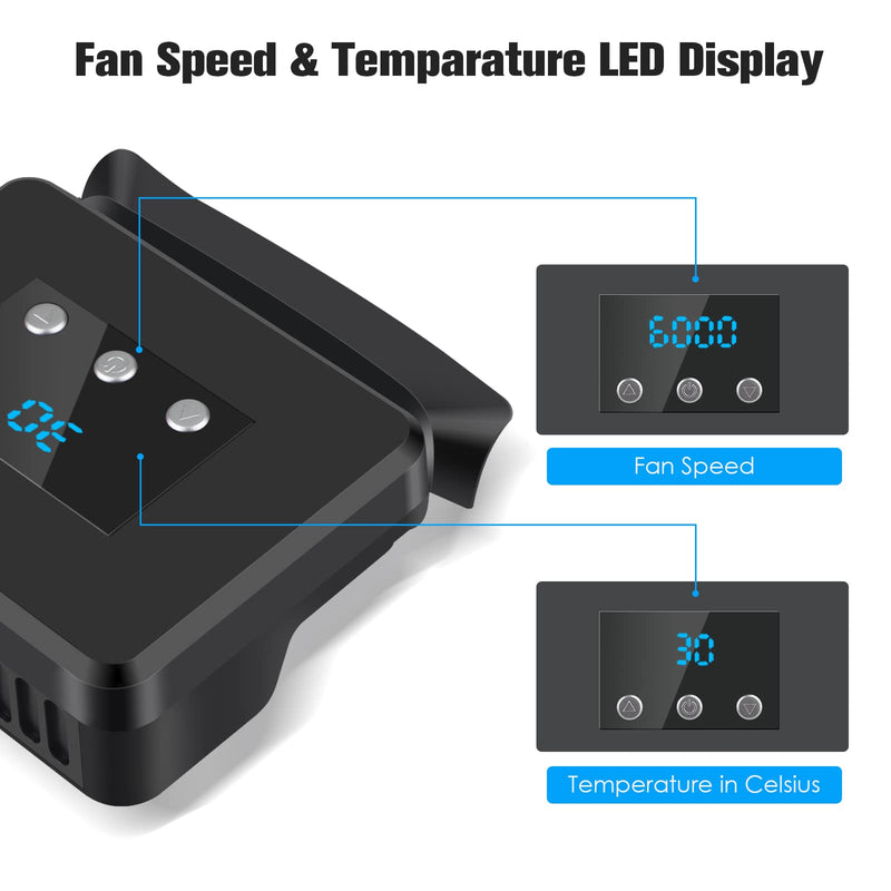 Cooling Fan for Nintendo Switch, Cooler Replacement Kit for Nintendo Switch Docking Station Dock Set, Adjustable Fan Speed, LED Temperature & Speed Display, 3 Buttons Control, Micro USB Cable Powered