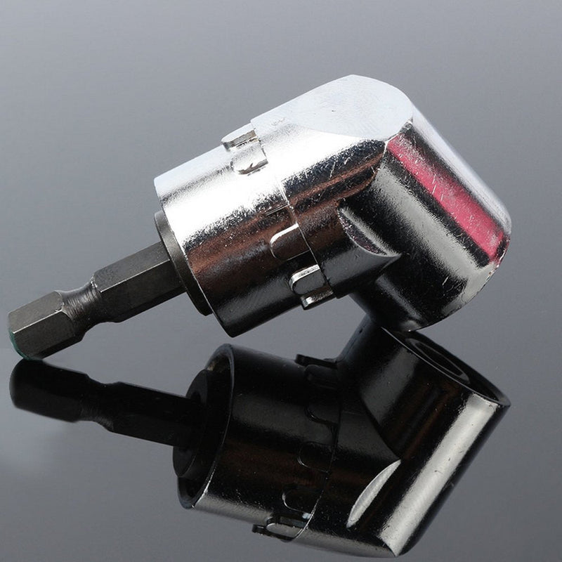 CIGOTU Right Angle Drill, 105 Degree Multifunction Right Steel Angle Driver Angle Extension Power Screwdriver Drill with 1/4" Drive 6mm Hex Quick Change Magnetic Drill Bit Angled Bit Power Drill Tool