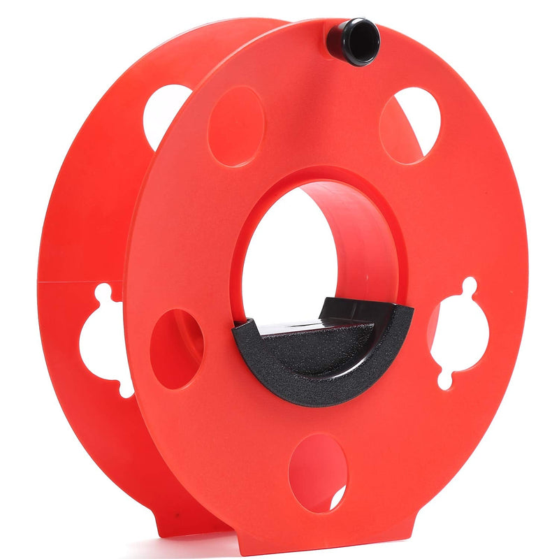 Homeon Wheels Cord Storage Reel with Center Spin Handle Easy to Use with Carrying Bag 165-Feet Red