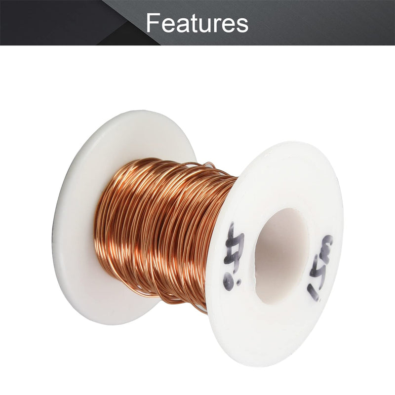 Fielect 0.55mm Inner Dia Magnet Wire Enameled Copper Wire Winding Coil 49.2Ft Length QA-1-155 Model Widely Used for A Variety of Motors 0.55mm Inner Dia 49Ft Length