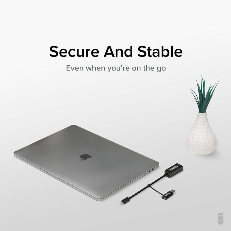 Plugable 2.5G USB C and USB to Ethernet Adapter, 2-in-1 Adapter Compatible with USB C/Thunderbolt 3 or USB 3.0, USB-C to RJ45 2.5 Gigabit LAN Compatible with Mac and Windows
