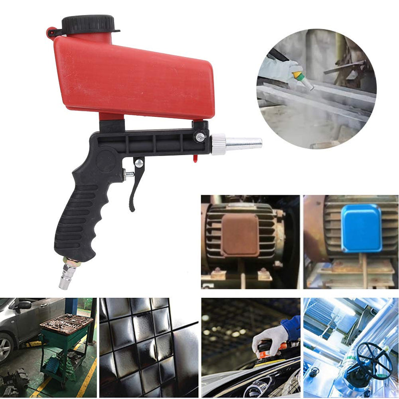 Sandblaster, Pneumatic Sandblasting Gun 90PSI Mini Handheld Sandblaster Portable Sandblaster for Sandblasting Polishing, Removing Metal Rust