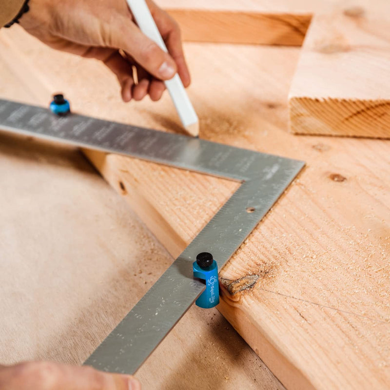 Tall Stair Gauges for Layout Framing Square Attachment Rip Guide Speed Square Jigs Made in USA (Blue) Blue