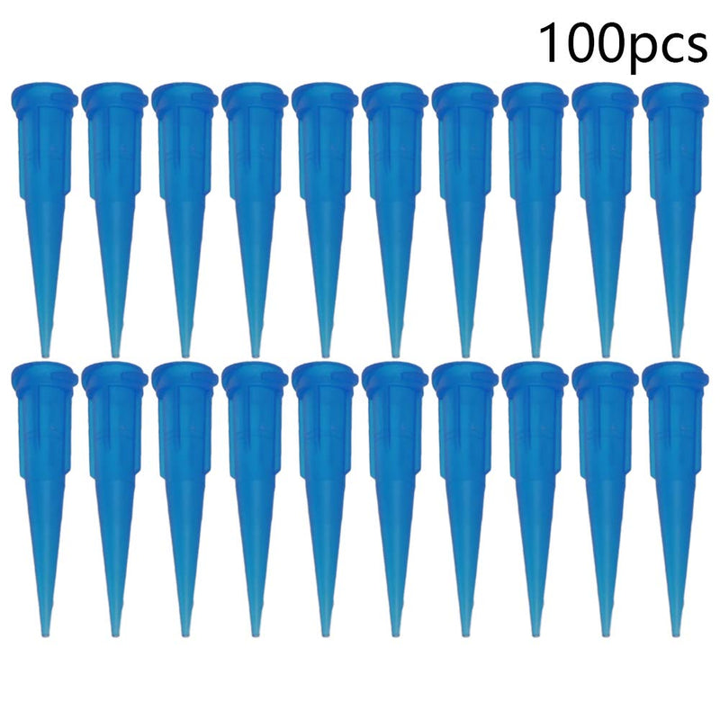 Auniwaig Plastic Tapered Pinhead Glue Liquid Dispenser Needles 22ga Dispensing Fill Needle Blue 100PCS 22 Gage