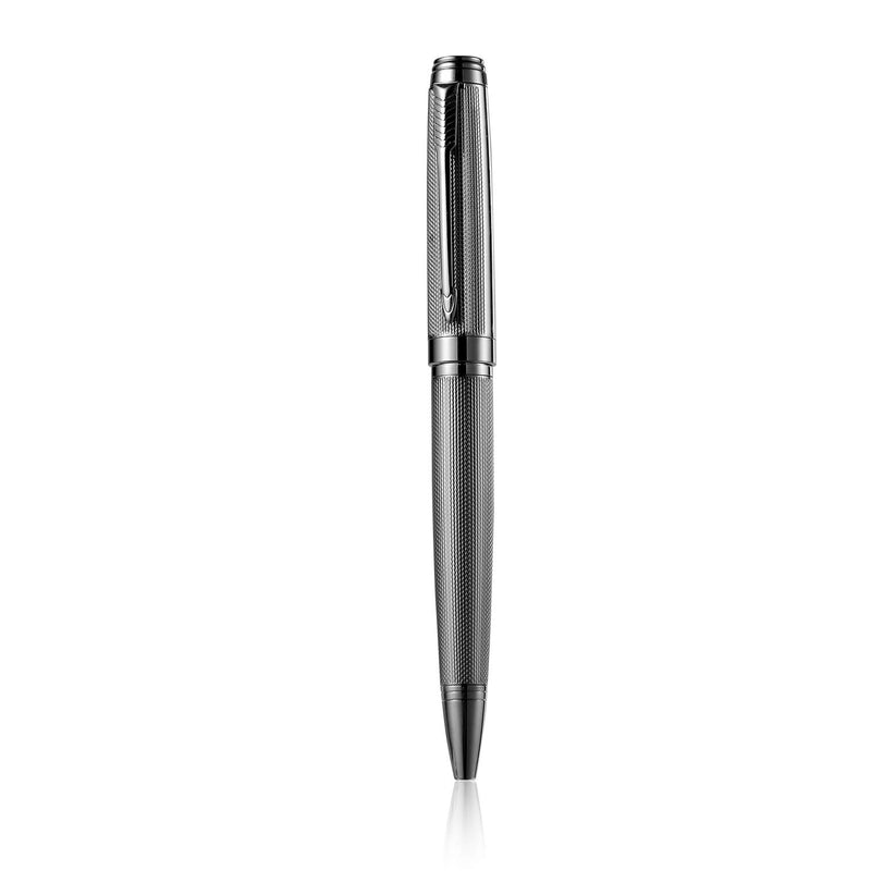 Nekigoen Ballpoint Pen with Perfect Gift Box for Men Women,Luxury Stainless Steel Retractable Pen Executive Home Office Use, and 2 Extra Refills Black Ink 1.0mm B2 (full gray) full gray