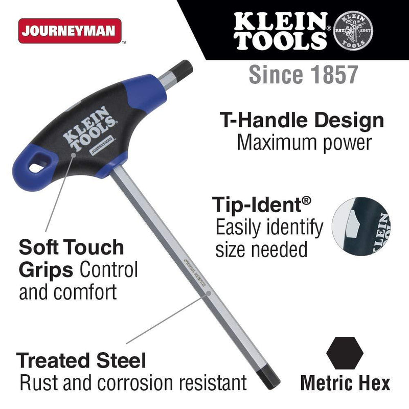6 mm Hex Key with Journeyman T-Handle, 9-Inch Klein Tools JTH9M6 6 -mm, 9-Inch