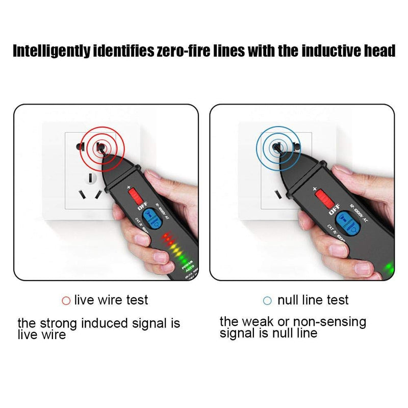 Voltage Tester Pen Intelligent Dual Mode Test Pen Non-Contact Voltage Tester with LED Flashlight Buzzer Alarm