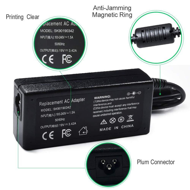 65W AC Laptop Adapter Power Cord Supply for Acer Chromebook 15 R13 R11 CB3-532 CB3-111-C4HT CB3-131 C720 C720P C740 C720-2802 C720P-2600 Tablet AO1-431