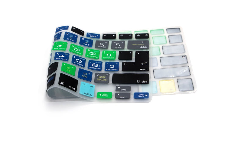 HRH Serato DJ Functional Shortcuts Hotkey Silicone Keyboard Cover Skin for MacBook Air 13,for MacBook Pro13/15/17 (with or w/Out Retina Display, 2015 or Older Version)&for iMac Older,USA/European