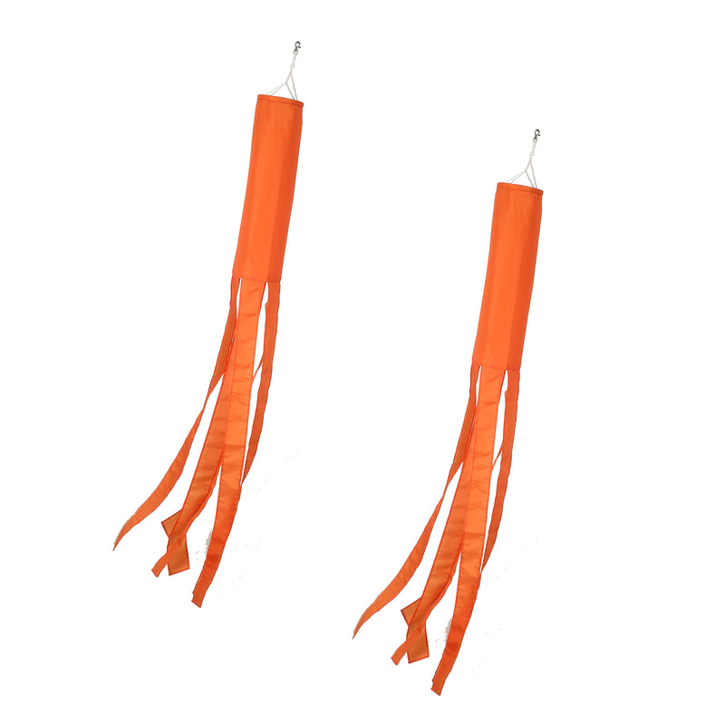 MSFHHA Orange Flag WindSock Solid Color 2 Pack Stripes Wind Socks for Yard and Garden Flag, 60 inch Orange windsock