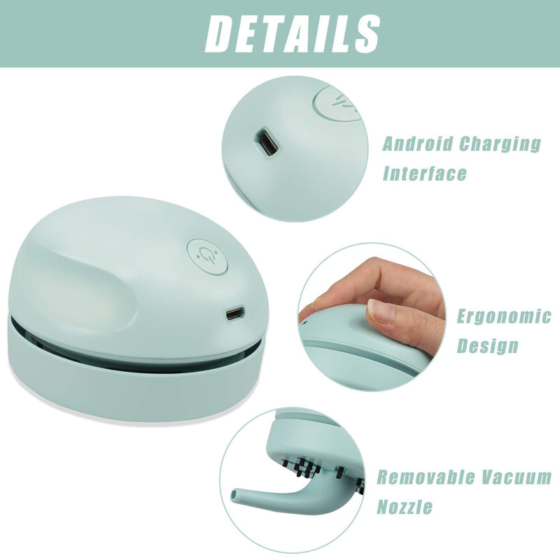 Desktop Vacuum Cleaner USB Charging with Vacuum Nozzle Cleaning Brush, Detachable Design & Portable Mini Table Dust Vaccum Cleaner, Best Cleaner for Cleaning Dust, Crumbs, Piano, Computer, Car Etc