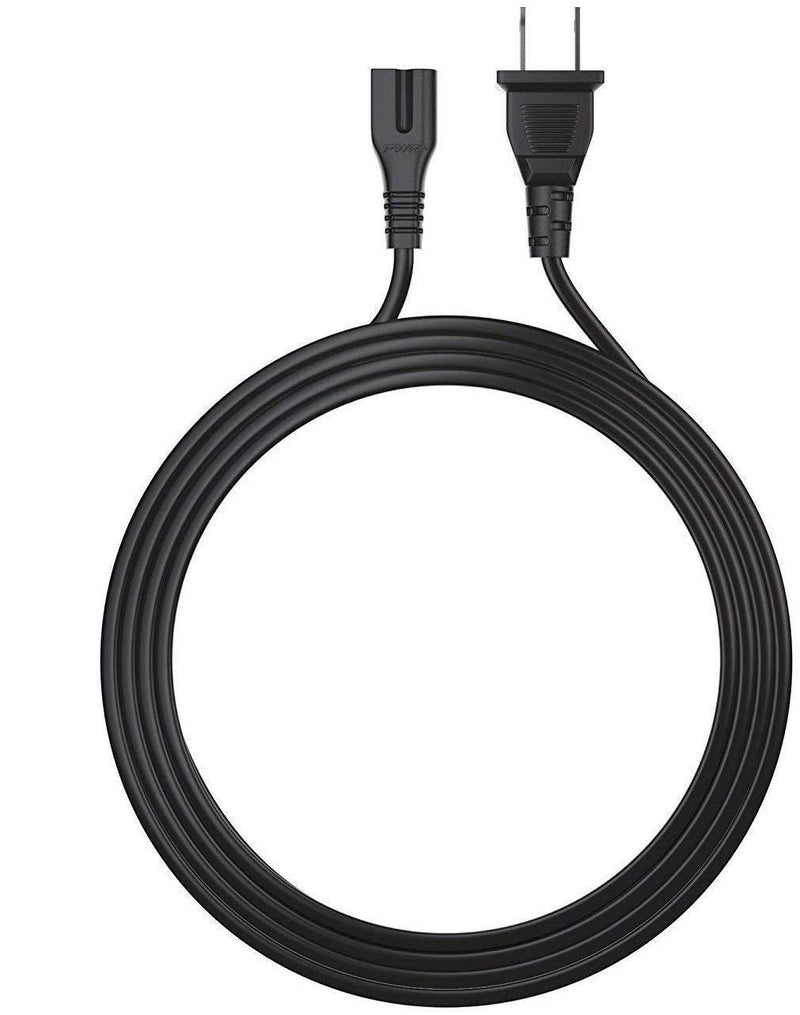 Pwr+ Polarized Long 6 Ft 2 Prong Slot Ac Power Cord - Arris Router Modem Vizio Sharp Sanyo Emerson TV Sony Playstation 1 2 PS1 PS2 Bose Companion 3 5 Speaker Audio Solo 15 II TV Sound Bar