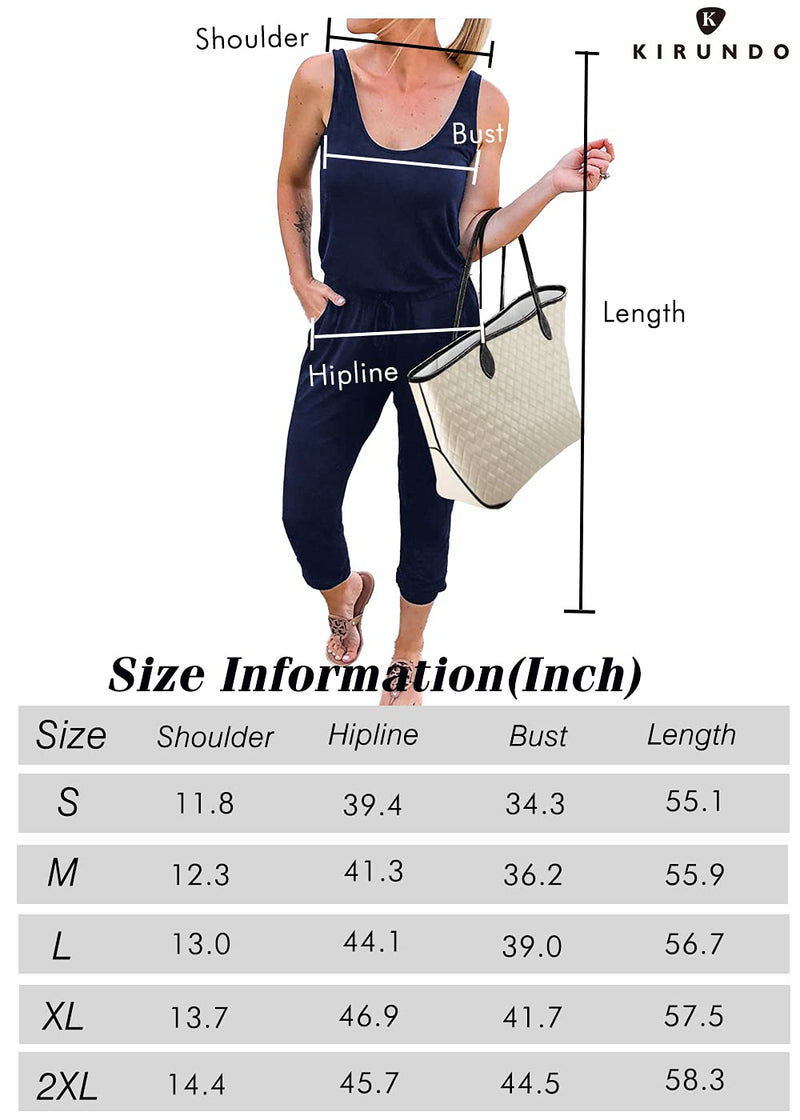 KIRUNDO Women's Summer Jumpsuits Casual Sleeveless Jumpsuit Drawstring Elasitic Waist Romper Pajama Style 3_ Gray Small
