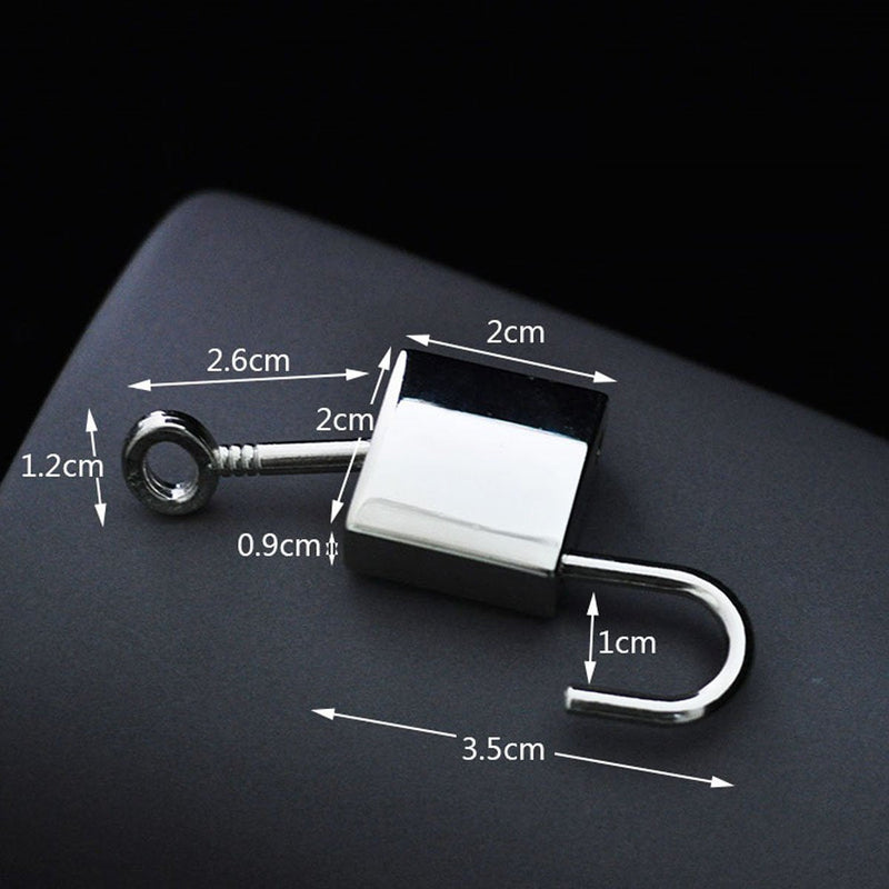Mini Metal Lock - Zinc Replacement Unfading Silver Pad-Lock with 3 Keys of Hiplaygirl (Square) silver - 1 set