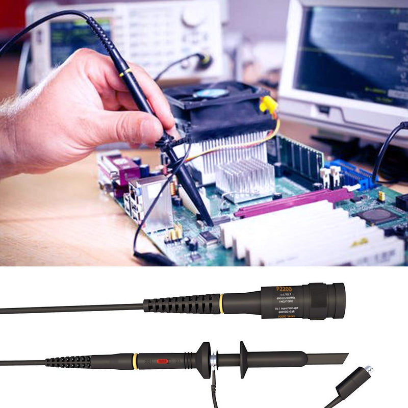 Goupchn Oscilloscope Probes Kit with Accessories 200Mhz Test Leads Set BNC to Mini Grabber Cable 4mm Banana Plug to Test Hook Clip Leads