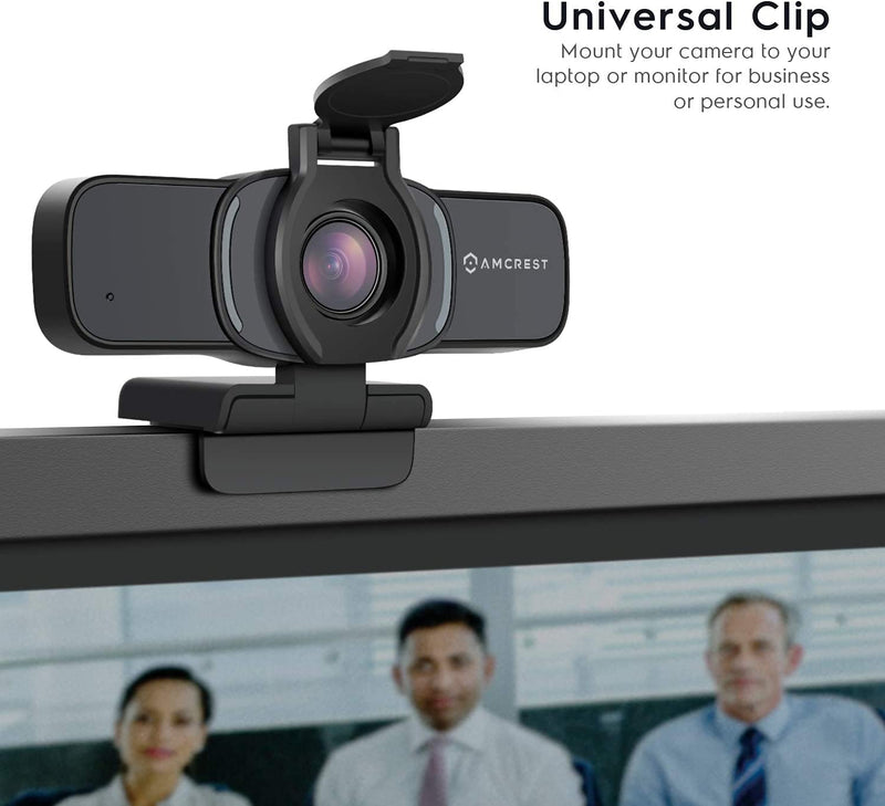 Amcrest 1080P Webcam with Microphone & Privacy Cover, Web Cam USB Camera, Computer HD Streaming Webcam for PC Desktop & Laptop w/ Mic, Wide Angle Lens & Large Sensor for Superior Low Light (AWC201-B)