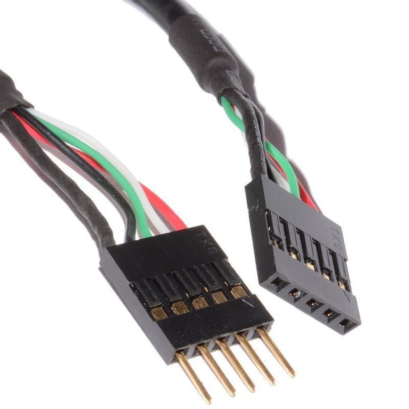 (2 Pack) Tekit Internal 5-Pin USB IDC Motherboard Header Male to Female M/F Extension Cable 3ft/1m (Male to Female)