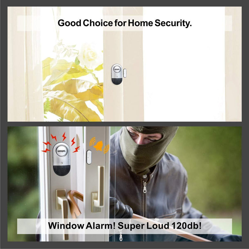 Window Door Alarms 4 Pack Noopel Pool Alarms for Doors Magnetic Entry Sensor Burglar Alert 120DB Loud for Home Security Kids Safety