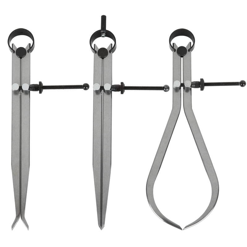 DAJAVE 3 Piece Spring Caliper / Divider Set, 8 inches Inside Spring Outside Divider Caliper Set, Calipers Measuring Tool for Wood Turning Lathe Projects, 8 to 10.9 Inches