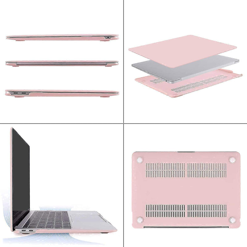 MOSISO Compatible with MacBook Air 13 inch Case 2020 2019 2018 Release A2337 M1 A2179 A1932 Retina Display with Touch ID & Neoprene Sleeve Bag with Small Case, Rose Quartz