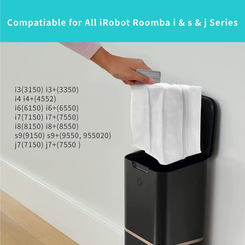 6 Pack Reusable Vacuum Bags Compatible with iRobot Roomba i & s Series, i7, i7+, i7Plus, i3, i3+, i4, i4+, i6, i6+, i6Plus, j7, j7+, i8, i8+, s9, s9+, s9Plus, Vacuum Replacement Bags for iRobot Roomba Clean Base Automatic Dirt Disposal