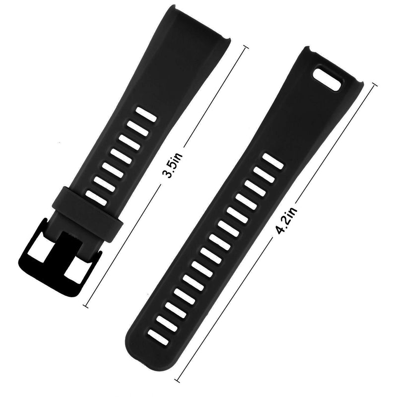 Wizvv Compatible Bands Replacement for Garmin Vivosmart HR, With Metal Buckle Fitness Wristband Strap (8 Colors) Black Regular