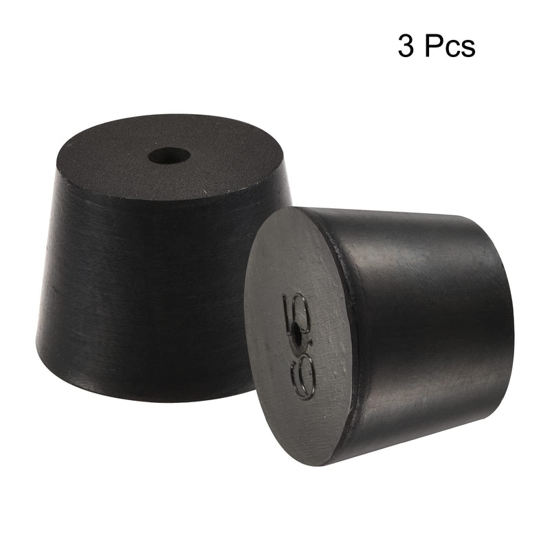 MECCANIXITY Rubber Tapered Plug 27mm to 34mm with Hole Black for Powder Coating, Painting, Anodizing, Plating, Sandblasting 3 Pieces 27mm - 34mm