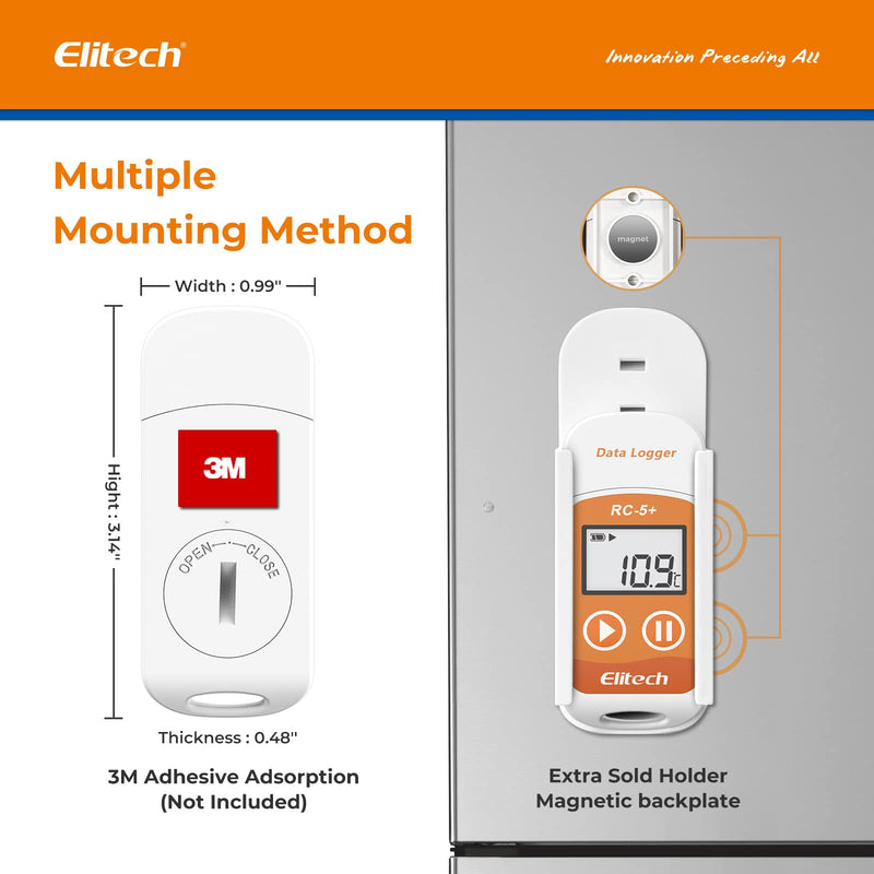 Elitech RC-5+ series PDF USB Temperature Data Logger Reusable Recorder 32000 Points High Accuracy