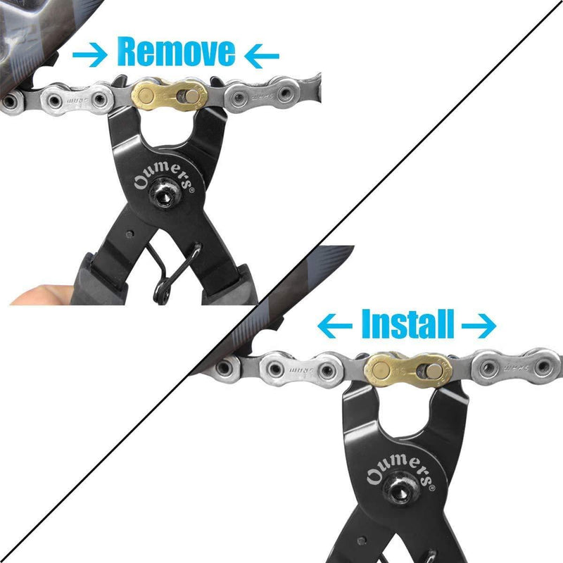 Oumers Bike Link Plier, Chain Plier Missing Link 2 in 1 Opener Closer Remover Plier/Bicycle Chain Plier Compatible with All Speed Chains Repair, Link