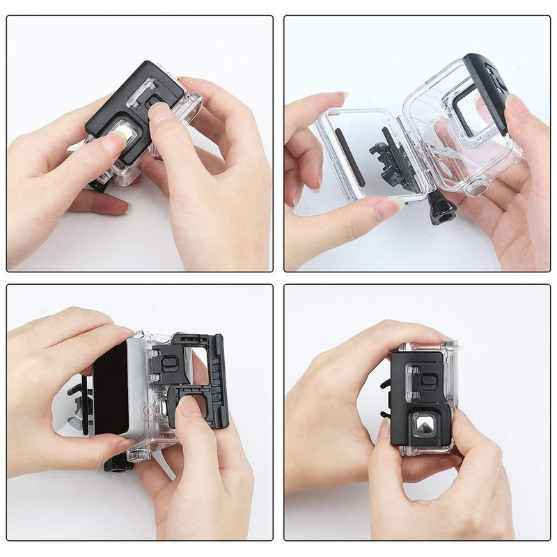 FitStill Waterproof Housing Case for GoPro Hero 7 White & Silver, Protective 45m Underwater Dive Case Shell with Bracket Accessories for Go Pro Hero7 Action Camera 【Double LOCK】 Hero 7 White/Silver Dive Case