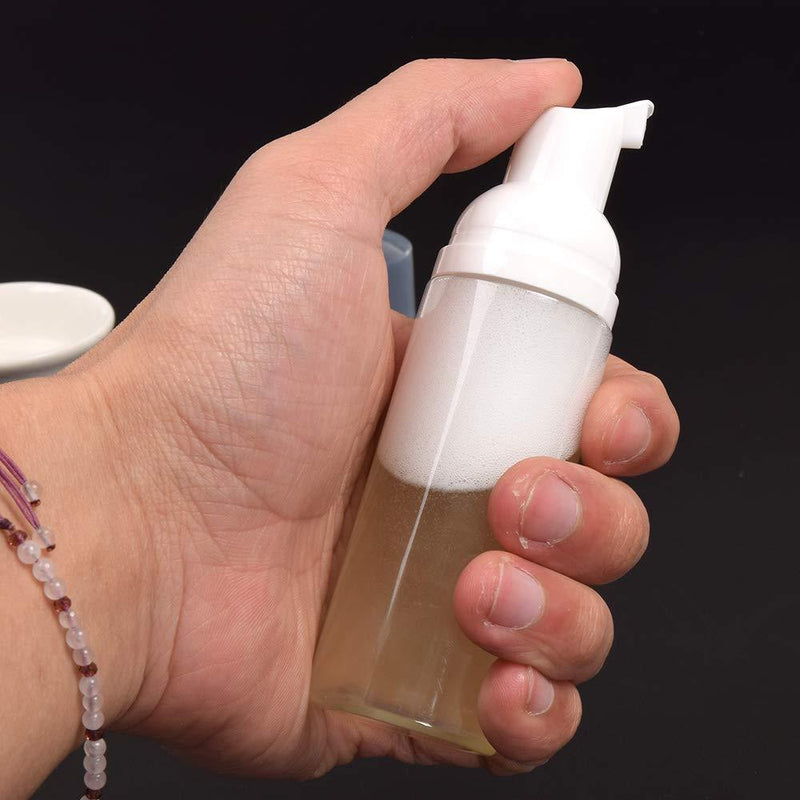 RAYNAG 2 Pack Clear Plastic Foamer Bottle Pump Mini Travel Size Soap Dispenser,50 ml/1.7 oz