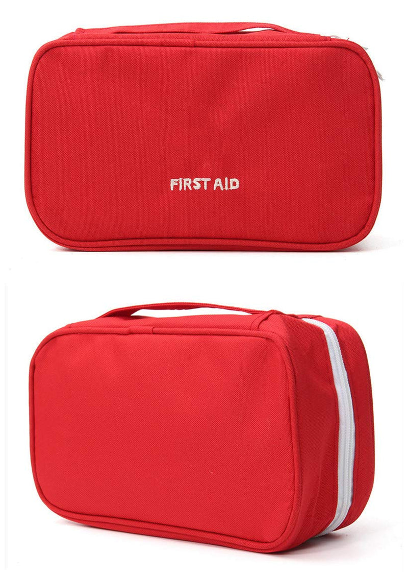 King&Pig Portable Empty First Aid Bag Kit Pouch Home Office Medical Emergency Travel Rescue Case Bag Medical Package (red, L) Red Large (Pack of 1)