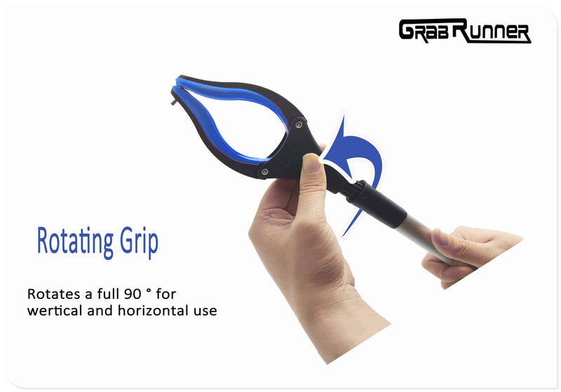 2- Pack GrabRunner Reacher Grabber Tool with Strong Magnetic for Elderly 32 inch Folding Reacher Tool with Long Reach Arm Extender (Blue/Blue) Blue