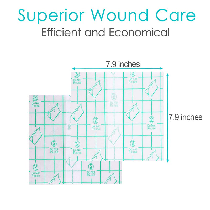 Peritoneal Dialysis Shower Protector Shields, Waterproof Dialysis Port Cover for PD Chest Catheter Peg Feeding Tube G-Tube Picc Line Post Surgery Patient Bathing 7.9"x7.9"(Pack of 25) 8x8 Inch (Pack of 25)