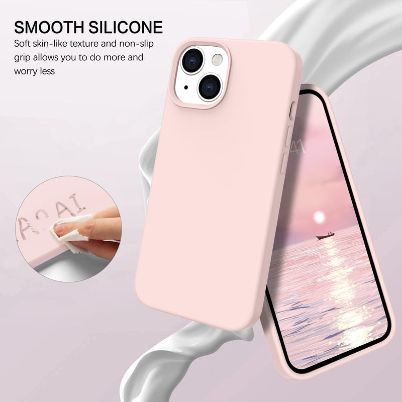 BENTOBEN iPhone 14 Plus Case, iPhone 14 Plus Phone Case, Women Men Slim Fit Liquid Silicone Soft Gel Rubber Anti-Scratch Shockproof Phone Cover with Microfiber Lining for iPhone 14 Plus 6.7", Pink T027-Pink